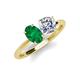 5 - Tanya Oval Shape Emerald & Cushion Shape GIA Certified Diamond 2 Stone Duo Ring 
