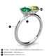 4 - Tanya Oval Shape Emerald & Cushion Shape Peridot 2 Stone Duo Ring 