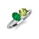 5 - Tanya Oval Shape Emerald & Cushion Shape Peridot 2 Stone Duo Ring 
