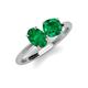 5 - Tanya Oval & Cushion Shape Emerald 2 Stone Duo Ring 