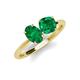 5 - Tanya Oval & Cushion Shape Emerald 2 Stone Duo Ring 