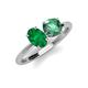 5 - Tanya Oval Shape Emerald & Cushion Shape Lab Created Alexandrite 2 Stone Duo Ring 