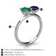 4 - Tanya Oval Shape Emerald & Cushion Shape Blue Sapphire 2 Stone Duo Ring 