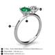 4 - Tanya Oval Shape Emerald & Cushion Shape IGI Certified Lab Grown Diamond 2 Stone Duo Ring 