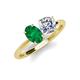 5 - Tanya Oval Shape Emerald & Cushion Shape IGI Certified Lab Grown Diamond 2 Stone Duo Ring 