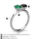 4 - Tanya Oval Shape Emerald & Cushion Shape Black Onyx 2 Stone Duo Ring 
