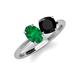 5 - Tanya Oval Shape Emerald & Cushion Shape Black Onyx 2 Stone Duo Ring 