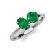 3 - Tanya Oval & Cushion Shape Emerald 2 Stone Duo Ring 