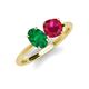 3 - Tanya Oval Shape Emerald & Cushion Shape Ruby 2 Stone Duo Ring 