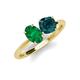 3 - Tanya Oval Shape Emerald & Cushion Shape London Blue Topaz 2 Stone Duo Ring 