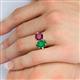 5 - Tanya Oval Shape Emerald & Cushion Shape Rhodolite Garnet 2 Stone Duo Ring 