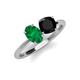 3 - Tanya Oval Shape Emerald & Cushion Shape Black Onyx 2 Stone Duo Ring 