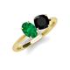 3 - Tanya Oval Shape Emerald & Cushion Shape Black Onyx 2 Stone Duo Ring 