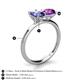 4 - Tanya Oval Shape Iolite & Cushion Shape Amethyst 2 Stone Duo Ring 