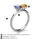 4 - Tanya Oval Shape Iolite & Cushion Shape Citrine 2 Stone Duo Ring 