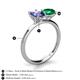 4 - Tanya Oval Shape Iolite & Cushion Shape Emerald 2 Stone Duo Ring 