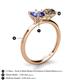 4 - Tanya Oval Shape Iolite & Cushion Shape Smoky Quartz 2 Stone Duo Ring 