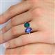5 - Tanya Oval Shape Iolite & Cushion Shape London Blue Topaz 2 Stone Duo Ring 