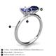 4 - Tanya Oval Shape Iolite & Cushion Shape Blue Sapphire 2 Stone Duo Ring 