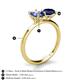 4 - Tanya Oval Shape Iolite & Cushion Shape Blue Sapphire 2 Stone Duo Ring 