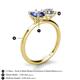 4 - Tanya Oval Shape Iolite & Cushion Shape GIA Certified Diamond 2 Stone Duo Ring 