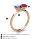 4 - Tanya Oval Shape Iolite & Cushion Shape Ruby 2 Stone Duo Ring 