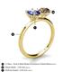 4 - Tanya Oval Shape Iolite & Cushion Shape Smoky Quartz 2 Stone Duo Ring 