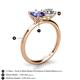 4 - Tanya Oval Shape Iolite & Cushion Shape Forever One Moissanite 2 Stone Duo Ring 