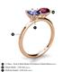 4 - Tanya Oval Shape Iolite & Cushion Shape Rhodolite Garnet 2 Stone Duo Ring 