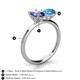 4 - Tanya Oval Shape Iolite & Cushion Shape Blue Topaz 2 Stone Duo Ring 