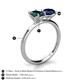 4 - Tanya Oval Shape London Blue Topaz & Cushion Shape Blue Sapphire 2 Stone Duo Ring 