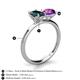 4 - Tanya Oval Shape London Blue Topaz & Cushion Shape Amethyst 2 Stone Duo Ring 