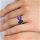 5 - Tanya Oval Shape London Blue Topaz & Cushion Shape Amethyst 2 Stone Duo Ring 