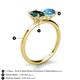 4 - Tanya Oval Shape London Blue Topaz & Cushion Shape Blue Topaz 2 Stone Duo Ring 