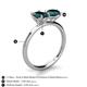 4 - Tanya Oval & Cushion Shape London Blue Topaz 2 Stone Duo Ring 