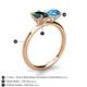 4 - Tanya Oval Shape London Blue Topaz & Cushion Shape Blue Topaz 2 Stone Duo Ring 