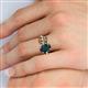 5 - Tanya Oval Shape London Blue Topaz & Cushion Shape Smoky Quartz 2 Stone Duo Ring 