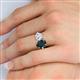 5 - Tanya Oval Shape London Blue Topaz & Cushion Shape Forever Brilliant Moissanite 2 Stone Duo Ring 