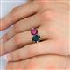 5 - Tanya Oval Shape London Blue Topaz & Cushion Shape Rhodolite Garnet 2 Stone Duo Ring 