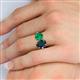 5 - Tanya Oval Shape London Blue Topaz & Cushion Shape Emerald 2 Stone Duo Ring 