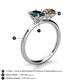 4 - Tanya Oval Shape London Blue Topaz & Cushion Shape Smoky Quartz 2 Stone Duo Ring 