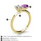 4 - Tanya Oval Shape Forever Brilliant Moissanite & Cushion Shape Amethyst 2 Stone Duo Ring 