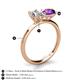 4 - Tanya Oval Shape Forever Brilliant Moissanite & Cushion Shape Amethyst 2 Stone Duo Ring 