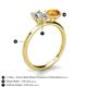 4 - Tanya Oval Shape Forever Brilliant Moissanite & Cushion Shape Citrine 2 Stone Duo Ring 