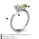 4 - Tanya Oval Shape Forever Brilliant Moissanite & Cushion Shape Peridot 2 Stone Duo Ring 