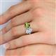 5 - Tanya Oval Shape Forever Brilliant Moissanite & Cushion Shape Peridot 2 Stone Duo Ring 