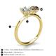 4 - Tanya Oval Shape Forever Brilliant Moissanite & Cushion Shape Smoky Quartz 2 Stone Duo Ring 