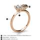 4 - Tanya Oval Shape Forever Brilliant Moissanite & Cushion Shape Smoky Quartz 2 Stone Duo Ring 