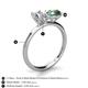 4 - Tanya Oval Shape Forever Brilliant Moissanite & Cushion Shape Lab Created Alexandrite 2 Stone Duo Ring 