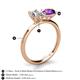 4 - Tanya Oval Shape Forever One Moissanite & Cushion Shape Amethyst 2 Stone Duo Ring 